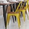 Flash Furniture Yellow Metal Stack Chair with Teak Poly Resin Seat CH-31230-YL-PL1T-GG - alternate 4